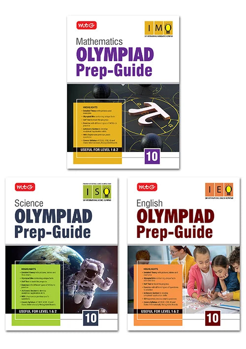 Class-10 Olympiad Prep-Guide Mathematics, Science and English (OPG Combo Pack) For SOF 2026-27 Exam, Publisher: MTG Learning Media Pvt Ltd