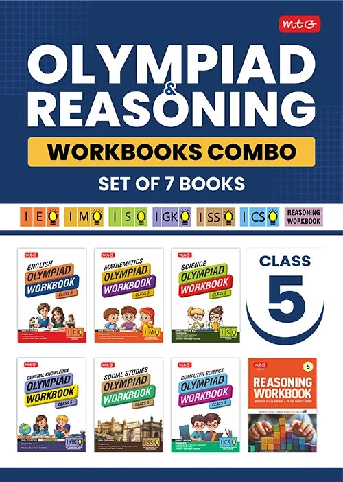Class 5 ISO-IMO-IEO-ICSO-IGKO-ISSO Olympiad Workbook and Reasoning Book Combo For 2026-27 Exam (Set of 7 Books), Publisher: MTG Learning Media Pvt Ltd