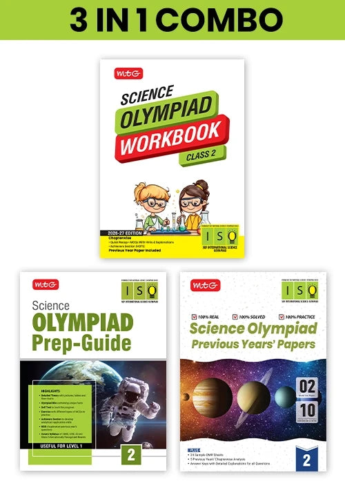 Class 2 International Science Olympiad (ISO) Workbook, Prep-Guide and Previous Years Papers (PYQs) with Mock Test Paper – SOF Olympiad Books For 2026-27 Exam (3 IN 1 COMBO),