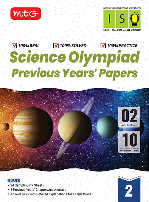 ISO Class-2 Olympiad 10 Previous Years Papers (2025-2021 Set A and B) Science with Sample OMR Sheet For 2026-27 Exam,Publisher: MTG Learning Media Pvt Ltd