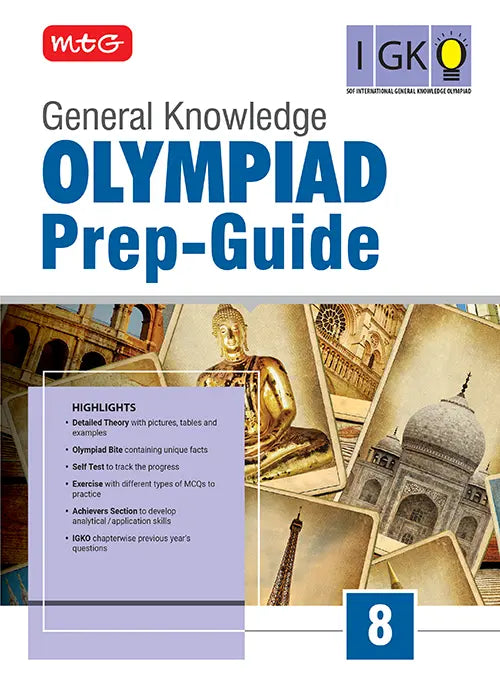 Class 8 Olympiad Prep-Guide (OPG) General Knowledge (IGKO) – Detailed Theory, Self Test For SOF 2026-27 Exam, Publisher: MTG Learning Media Pvt Ltd