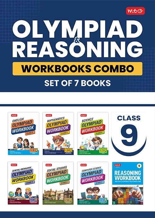 Class 9 ISO-IMO-IEO-ICSO-IGKO-ISSO Olympiad Workbook and Reasoning Book Combo For 2026-27 Exam (Set of 7 Books), Publisher: MTG Learning Media Pvt Ltd