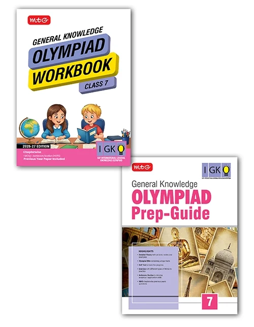 Class 7 General Knowledge (IGKO) Olympiad Workbook and Prep Guide – Detailed Theory, Self Test For SOF 2026-27 Exam (2 IN 1 COMBO), Publisher: MTG Learning Media Pvt Ltd