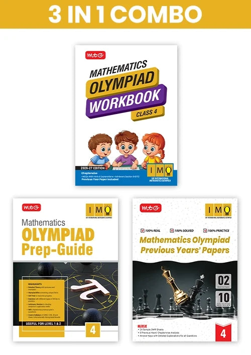 Class 4 International Mathematics Olympiad (IMO) Workbook, Prep-Guide and Previous Years Papers (PYQs) with Mock Test Paper – SOF Olympiad Books For 2026-27 Exam (3 IN 1 COMBO),