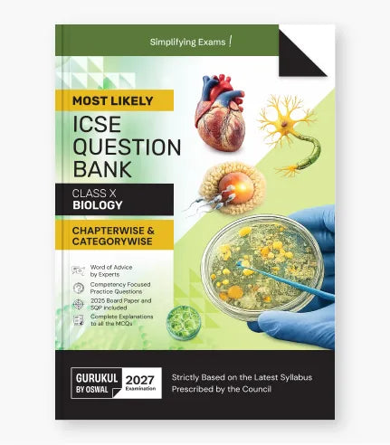 Biology Most Likely Question Bank ICSE Class 10 For 2027 Exam By Oswal Publishers