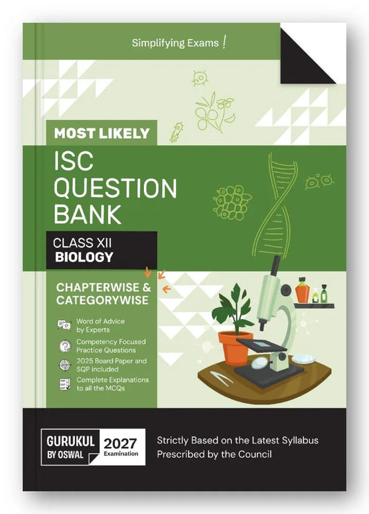 Biology Most Likely Question Bank ISC Class 12 for 2027 Exam By Oswal Publishers