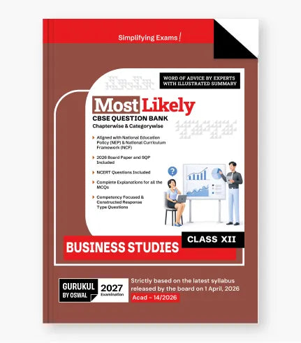 Business Studies Most Likely Question Bank CBSE Class 12 for 2027 Exam By Oswal Publishers