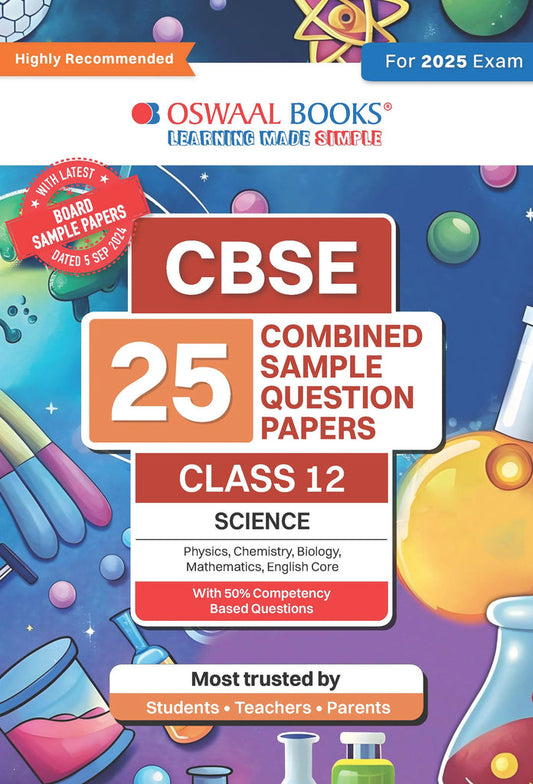 CBSE 25 Combined Sample Question Papers Class 12 Science Books Physics, Chemistry, Biology, Mathematics, English Core (For 2025 Exam)Oswaal