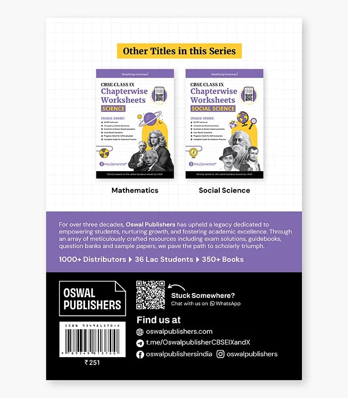 Chapterwise Worksheets CBSE Class 9 Exam 2027 Science By Oswal Publishers