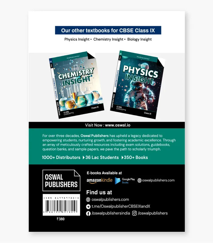 Biology Insight Textbook CBSE Class 9 By Oswal Publishers