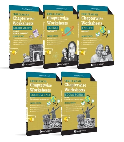 Chapterwise Worksheets CBSE Class 7 Bundles (Set of 5) Maths, Science, Social Science, English for Exam 2027 , Oswal Publishers