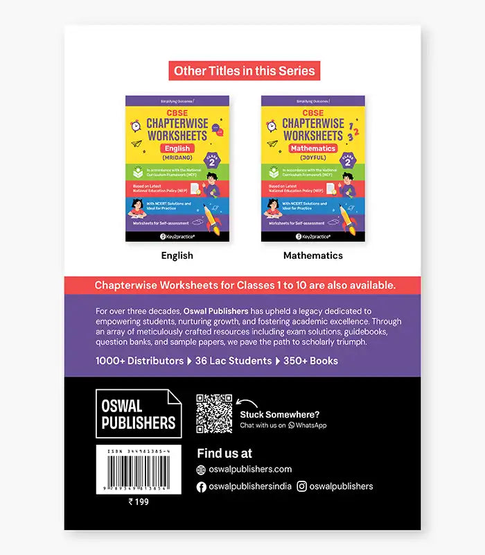 English (Mridang) Chapterwise Worksheets CBSE Class 2 By Oswal Publishers