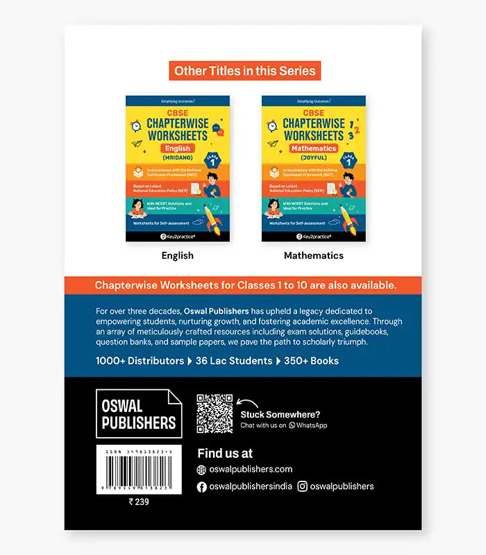 Mathematics (Joyful) Chapterwise Worksheets CBSE Class 1 By Oswal Publishers