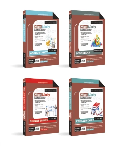Most Likely CBSE Question Bank Class 12 Bundles (Set of 4) Accountancy, Economics, Business Studies & English for Exam 2027 By Oswal Publishers