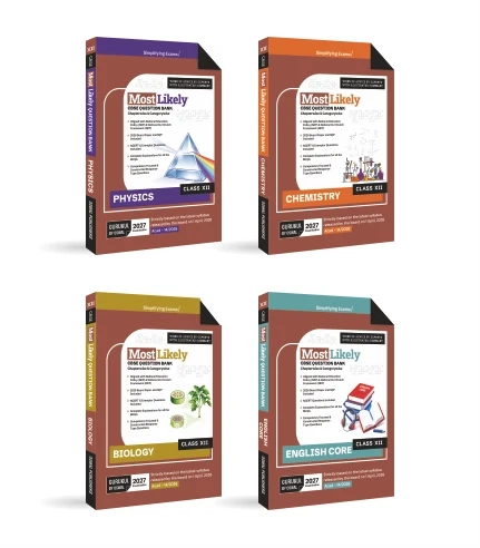 Most Likely CBSE Question Bank Class 12 Bundles (Set of 4) Physics, Chemistry, Biology & English for Exam 2027 By Oswal Publishers