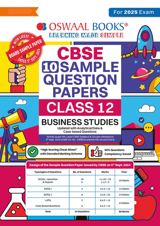 CBSE Sample Question Papers Class 12 Business Studies (For 2025 Exam)Oswaal