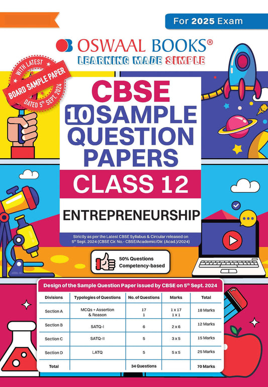 CBSE Sample Question Papers Class 12 Entrepreneurship (For 2025 Exam)Oswaal