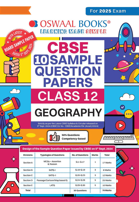 CBSE Sample Question Papers Class 12 Geography (For 2025 Exam)Oswaal