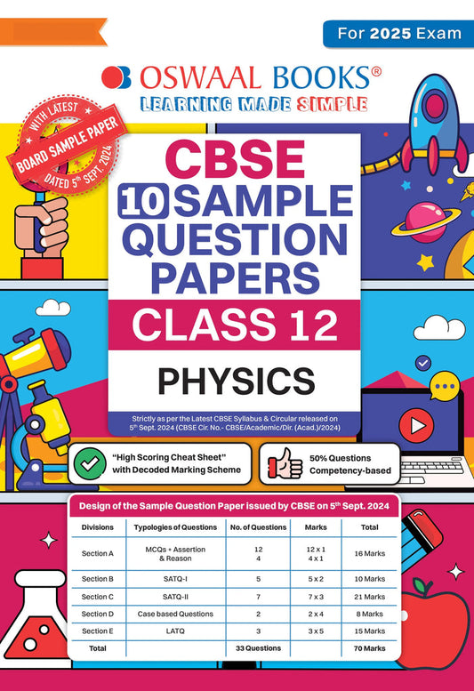 CBSE Sample Question Papers Class 12 Physics (For 2025 Exam)Oswaal