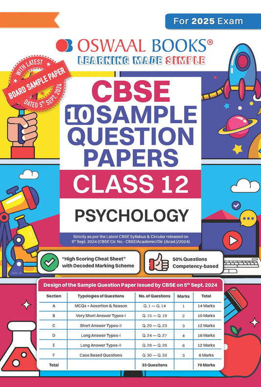 CBSE Sample Question Papers Class 12 Psychology (For 2025 Exam)Oswaal