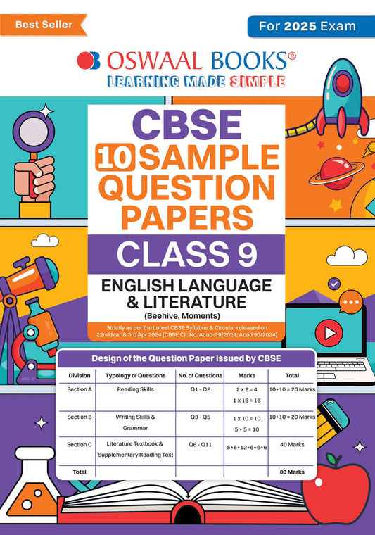 CBSE Sample Question Papers Class 9 English Language and Literature Book (For 2025 Exam)Oswaal