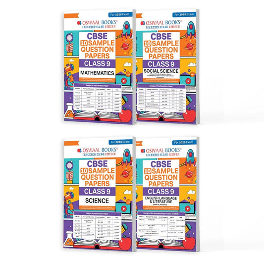 CBSE Sample Question Papers English, Mathematics, Science & Social Science Class 9 (Set of 4 Books) For 2025 Exam| Oswaal