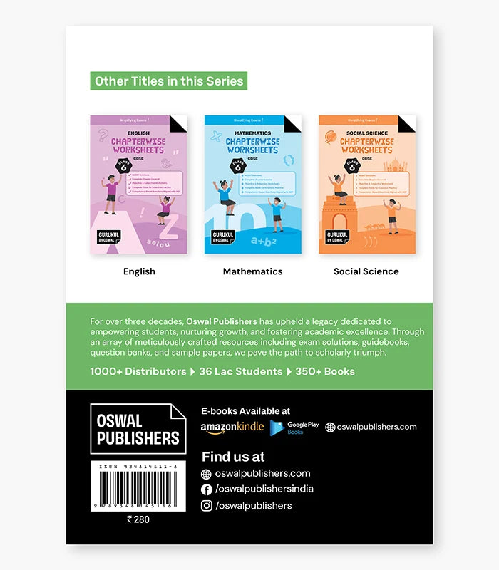 Science (Curiosity) Chapterwise Worksheets CBSE Class 6 Exam 2027 By Oswal Publishers