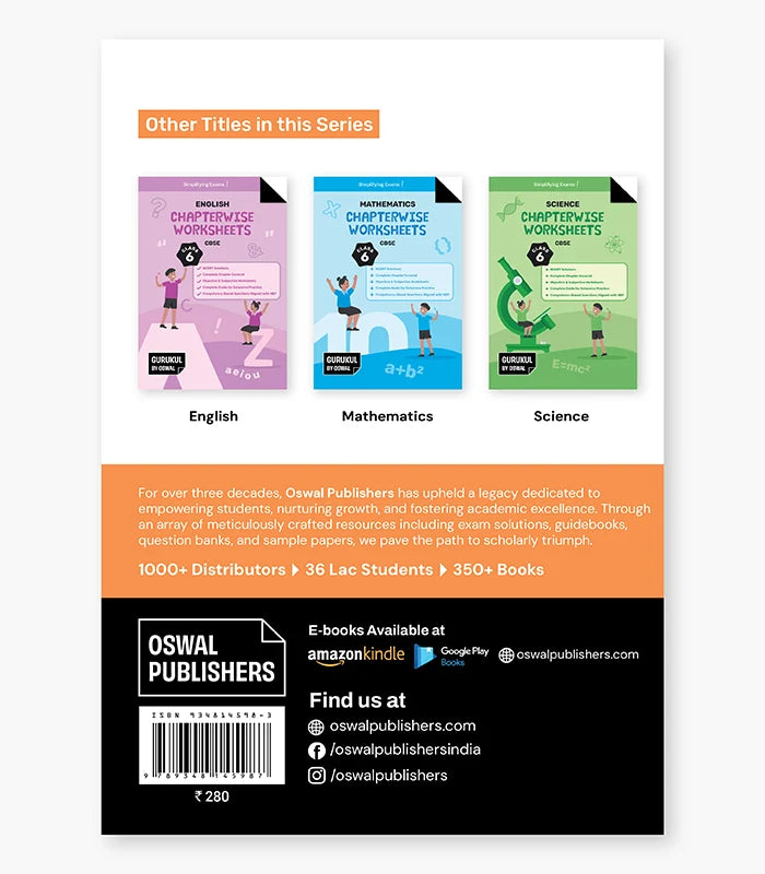 Social Science (Exploring Society India and Beyond) Chapterwise Worksheets CBSE Class 6 Exam 2027 By Oswal Publishers