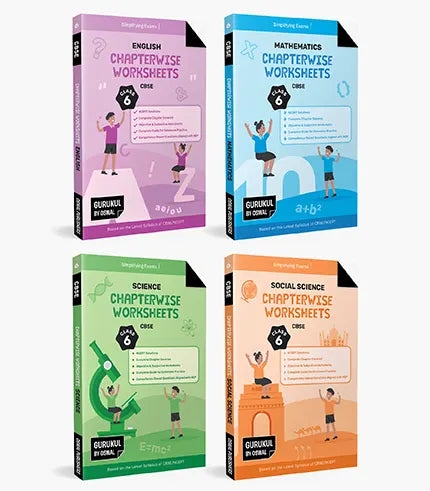 Gurukul by Oswal Chapterwise Worksheets CBSE Class 6 Bundles (Set of 4) Maths, Science, Social Science, English for Exam 2027 ,  Oswal Publishers