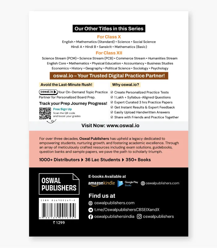 Commerce CBSE 10 Years Solved Papers Class 12 Exam 2027 By Oswal Publishers