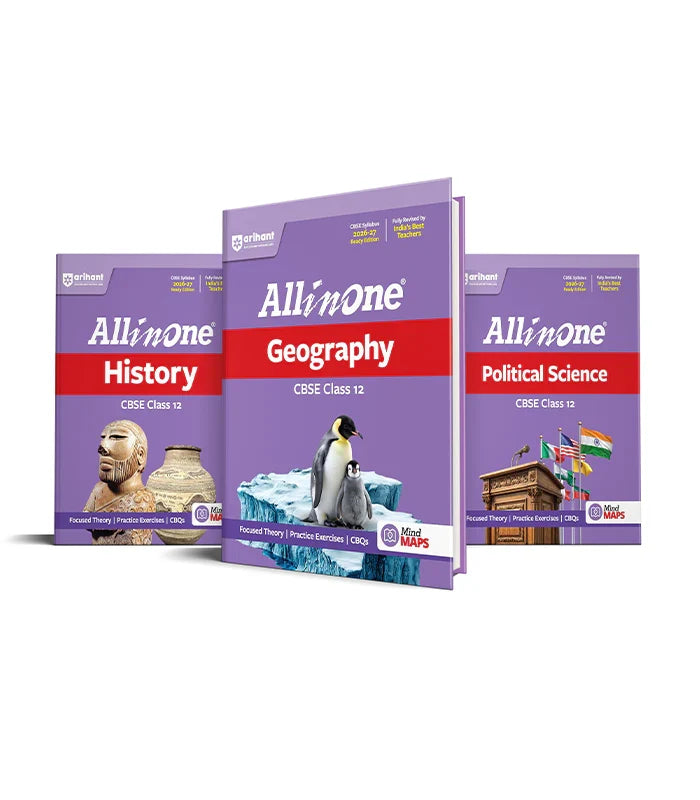 Combo of CBSE All in One Class 12th Exam 2026-2027 | History, Geography, Political Science | Revised Edition as per Latest Syllabus, Author: Team Arihant , Publisher: Arihant prakashan