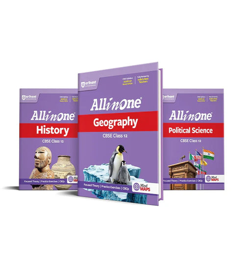 Combo of CBSE All in One Class 12th Exam 2026-2027 | History, Geography, Political Science | Revised Edition as per Latest Syllabus, Author: Team Arihant , Publisher: Arihant prakashan