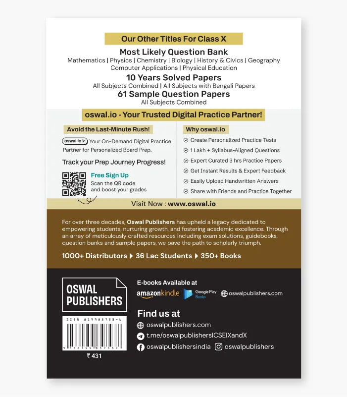 Chemistry Most Likely Question Bank ICSE Class 10 For 2027 Exam By Oswal Publishers