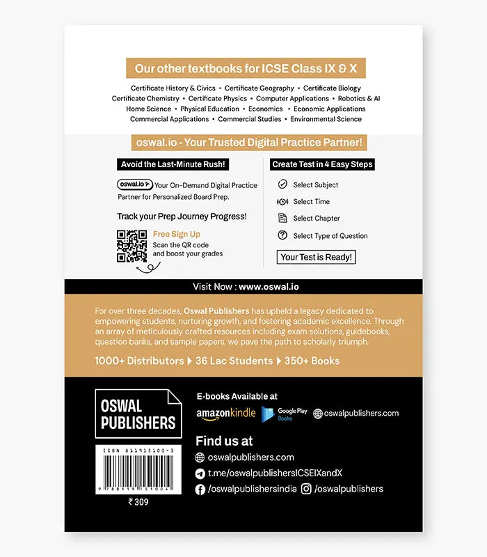 Certificate Chemistry Textbook for ICSE Class 10 By Oswal Publishers