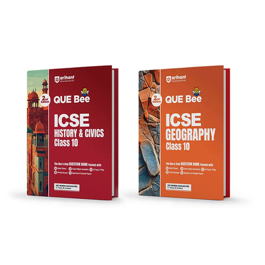 Combo of ICSE QUEE BEE Class 10 Exam 2027 | History & Civics, Geography | As per Latest ICSE Syllabus | Que Bee 2nd Edition ,  Author: Team Arihant , Publisher: Arihant prakashan