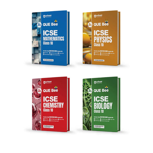 Combo of ICSE QUEE BEE Class 10 Exam 2027 | Physics, Chemistry, Biology & Mathematics | As per Latest ICSE Syllabus | Que Bee 2nd Edition,  Author: Team Arihant , Publisher: Arihant prakashan