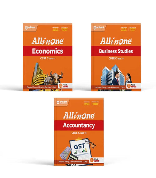 Combo of CBSE All in One Class 11th Exam 2026-2027 | Economics, Business Studies, Accountancy | Revised Edition as per Latest Syllabus ., Author: Team Arihant , Publisher: Arihant prakashan
