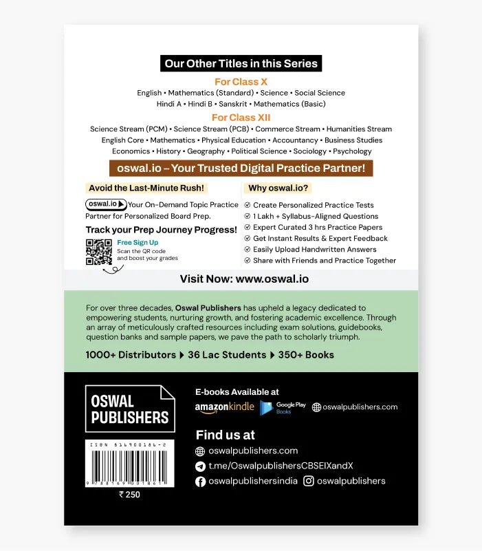 Computer Science CBSE 10 Years Solved Papers Class 12 2027 Exam By Oswal Publishers