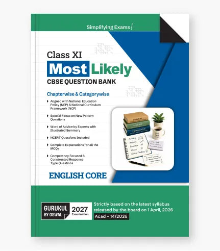 English Core Most Likely CBSE Question Bank Class 11 Exam 2027 By Oswal Publishers