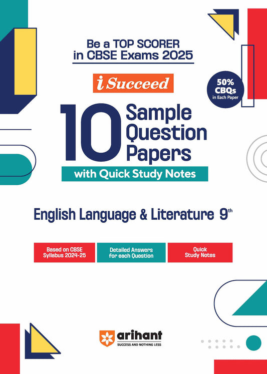 i-Succeed 10 Sample Question Papers for English Language & Literature Class 9th| For CBSE Exams 2025| Arihant