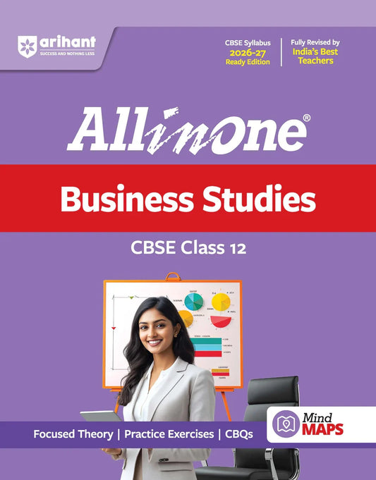 All in One Business Studies Class 12 for CBSE Exam 2026-27 | NCERT Based Complete Theory, Practice Exercises, CBQs, A-R, Sample Papers & Mind Maps | Revised Edition as per Latest Syllabus, Author: Team Arihant , Publisher: Arihant prakashan