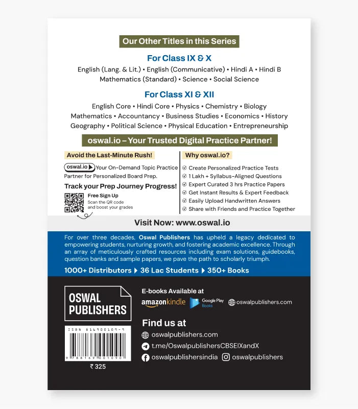 Hindi Core Most Likely CBSE Question Bank Class 11 Exam 2027 By Oswal Publishers