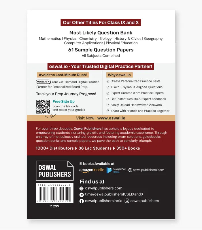History & Civics Most Likely Question Bank ICSE Class 9 For 2027 Exam By Oswal Publishers