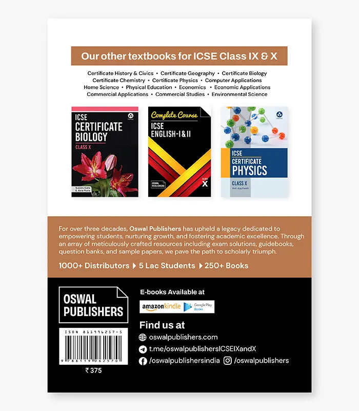 Certificate History & Civics Textbook ICSE Class 10 By Oswal Publishers