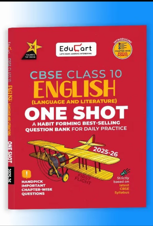 Educart One-shot English Language and Literature CBSE Class 10 Question Bank 2025-26 on new Syllabus 2026 (Strictly for Boards Exam)
