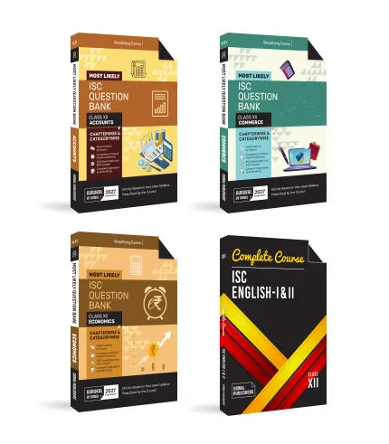 Most Likely ISC Commerce Stream Question Bank Class 12 Bundles (Set of 4) Accounts, Commerce, Economics & English I & II for Exam 2027 By Oswal Publishers