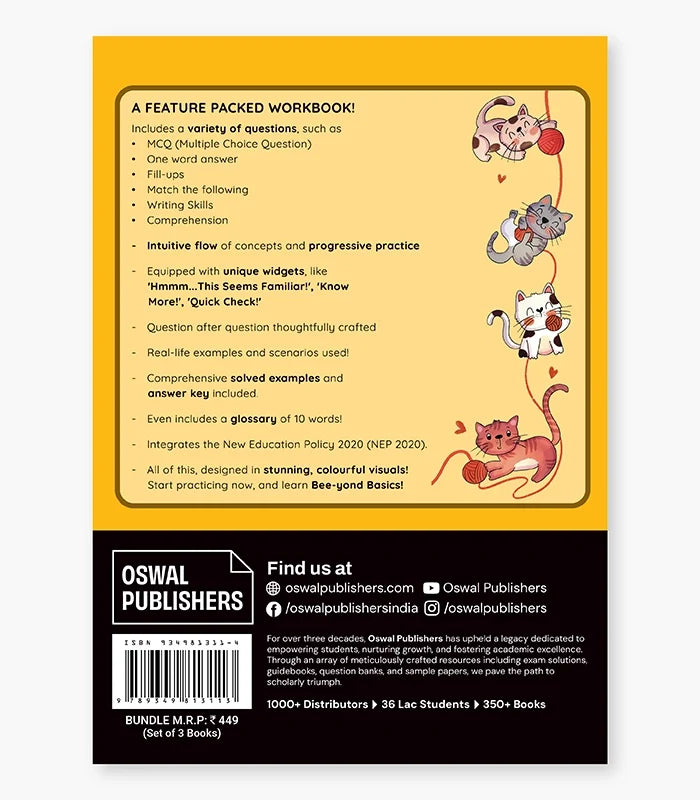 Key2practice Class 2 English (Beeyond Basics) Bundle (Set of 3 Workbooks) By Oswal Publishers