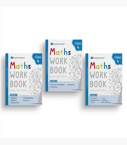 Key2practice Class 4 Maths Bundle (Set of 3 Workbooks) By Oswal Publishers