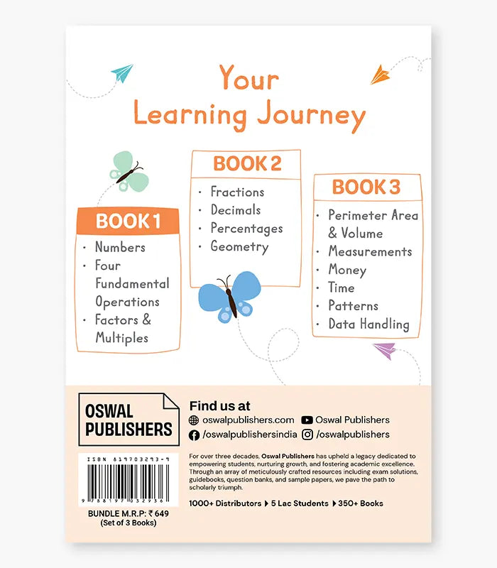 Key2practice Class 5 Maths Bundle (Set of 3 Workbooks) By Oswal Publishers