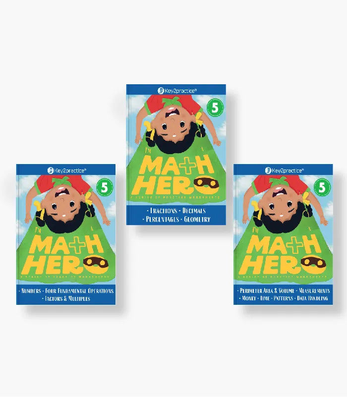 Key2practice Class 5 Maths Hero Bundle (Set of 3 Workbooks) By Oswal Publishers